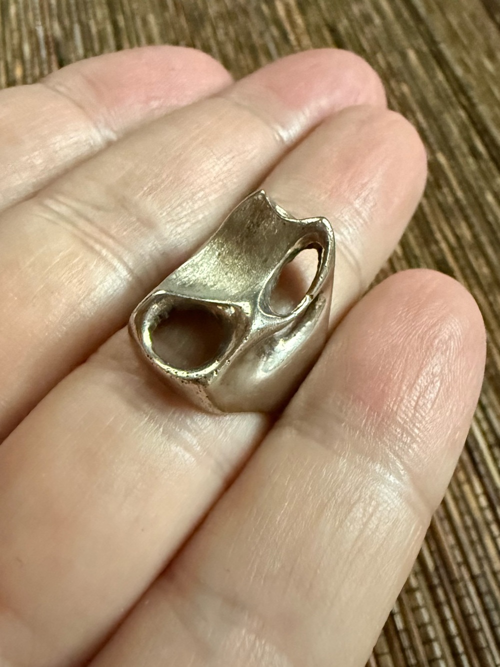 Brutalist Silver Ring Modernist Mid Century Modern MCM Unsigned Artisan Size 7